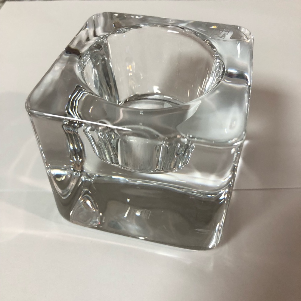 Orrefors Sweden Crystal Square Candleholder Votive - Picture 7 of 7